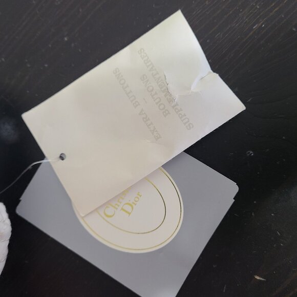 NWT CHRISTIAN DIOR Vintage Skirt & Blazer Suit Set Wool Gold Buttons Size 8 - Picture 13 of 16